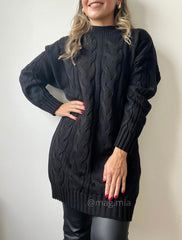 SACO BLUSON OVERSIZE CUELLO REDONDO NEGRO