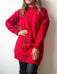 SACO BLUSON OVERSIZE CUELLO REDONDO ROJO