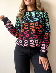 SACO LEOPARDO COLORES NEGRO