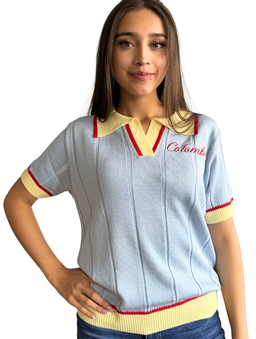 CAMISETA COLOMBIA  AZUL MUJER