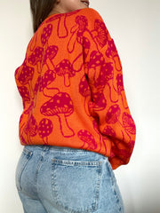 SWEATER HONGOS NARANJA FUCSIA