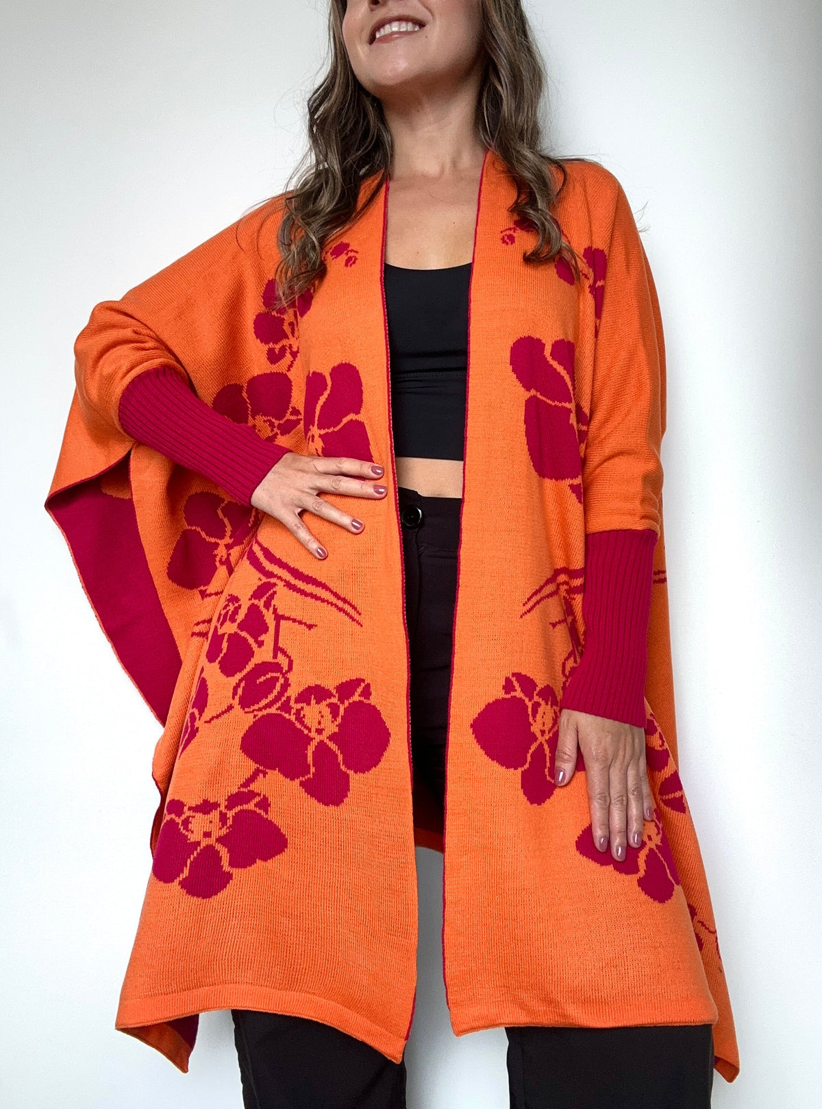 CAPA DOBLE FAZ ORQUÍDEA NARANJA FUCSIA
