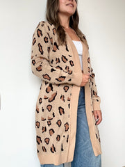 CÁRDIGAN LARGO ANIMAL BEIGE