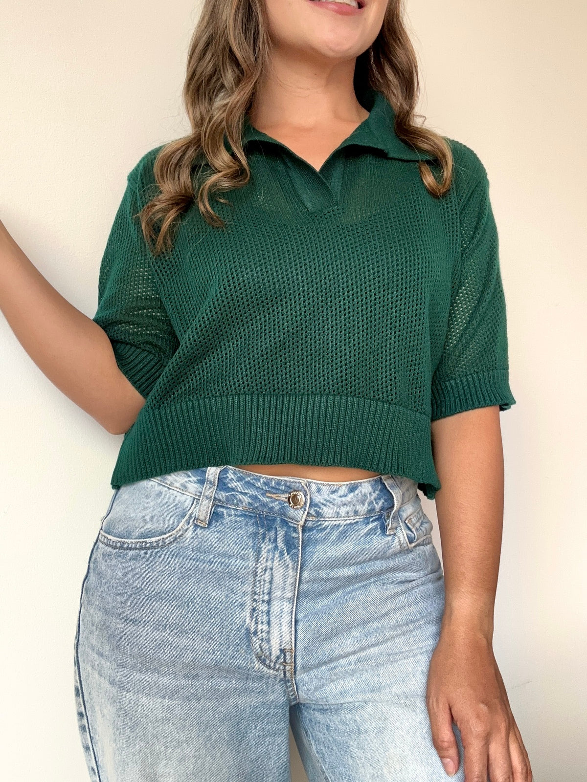 BLUSA MALLA POLO VERDE