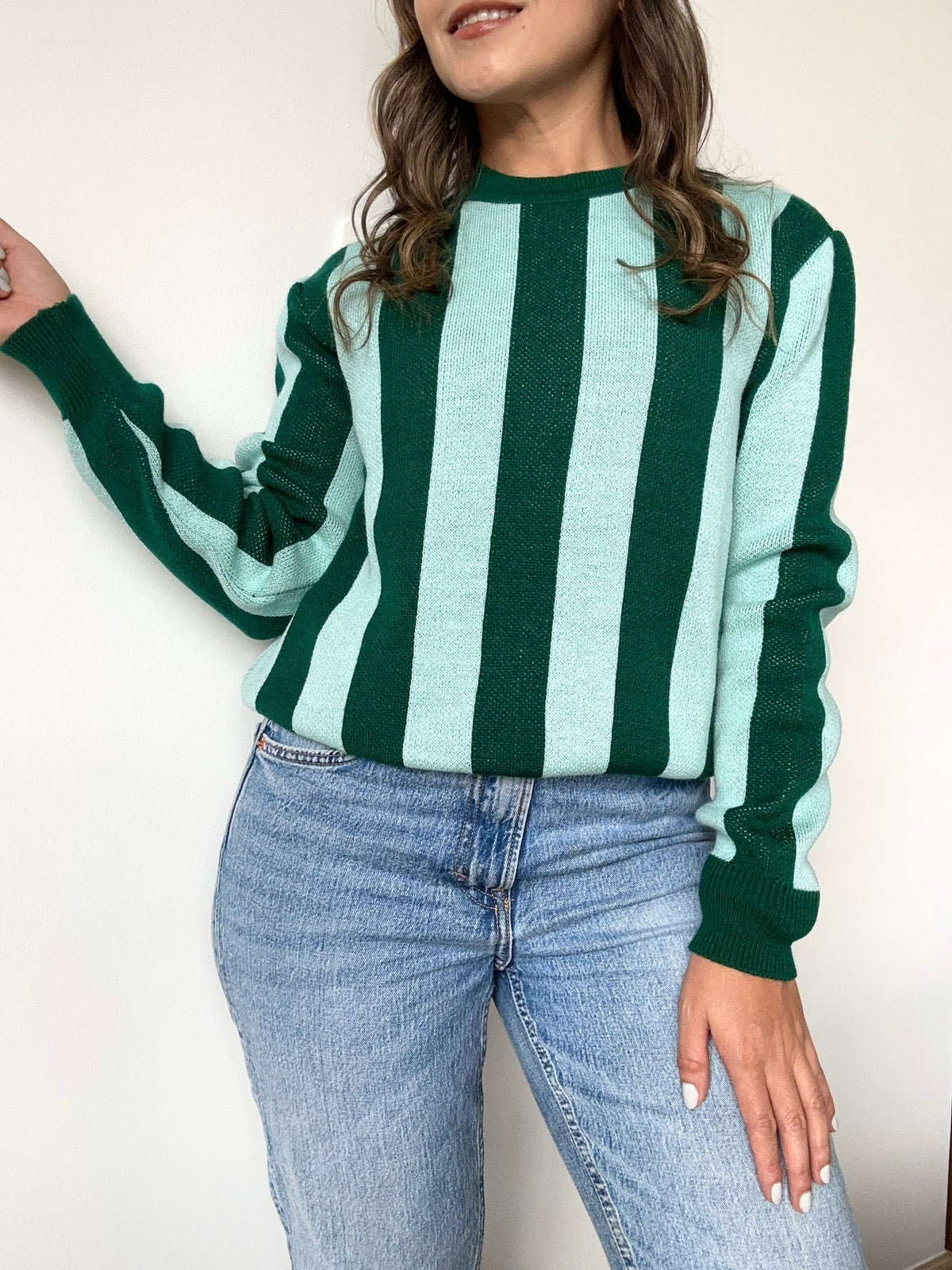 SACO RAYAS VERTICALES VERDE