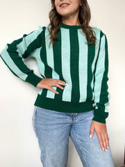 SACO RAYAS VERTICALES VERDE