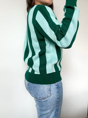 SACO RAYAS VERTICALES VERDE