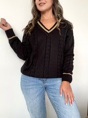 SACO V CLASIC NEGRO BEIGE