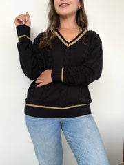 SACO V CLASIC NEGRO BEIGE