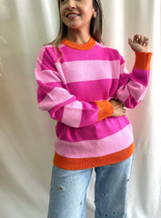 SACO LÍNEAS FUCSIA NARANJA