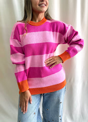 SACO LÍNEAS FUCSIA NARANJA