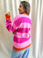SACO LÍNEAS FUCSIA NARANJA