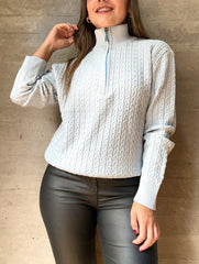 SWEATER BASIC CREMALLERA AZUL