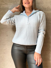 SWEATER BASIC CREMALLERA AZUL