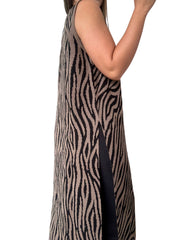 CHALECO CEBRA TAUPE NEGRO