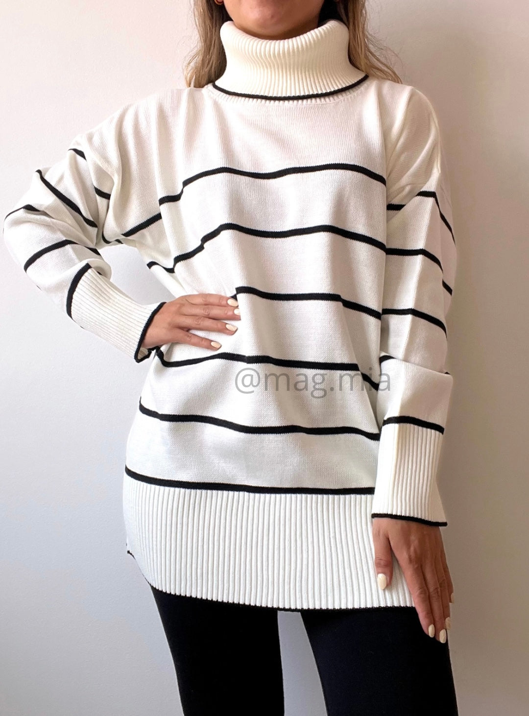 BLUSÓN RAYAS MARFIL