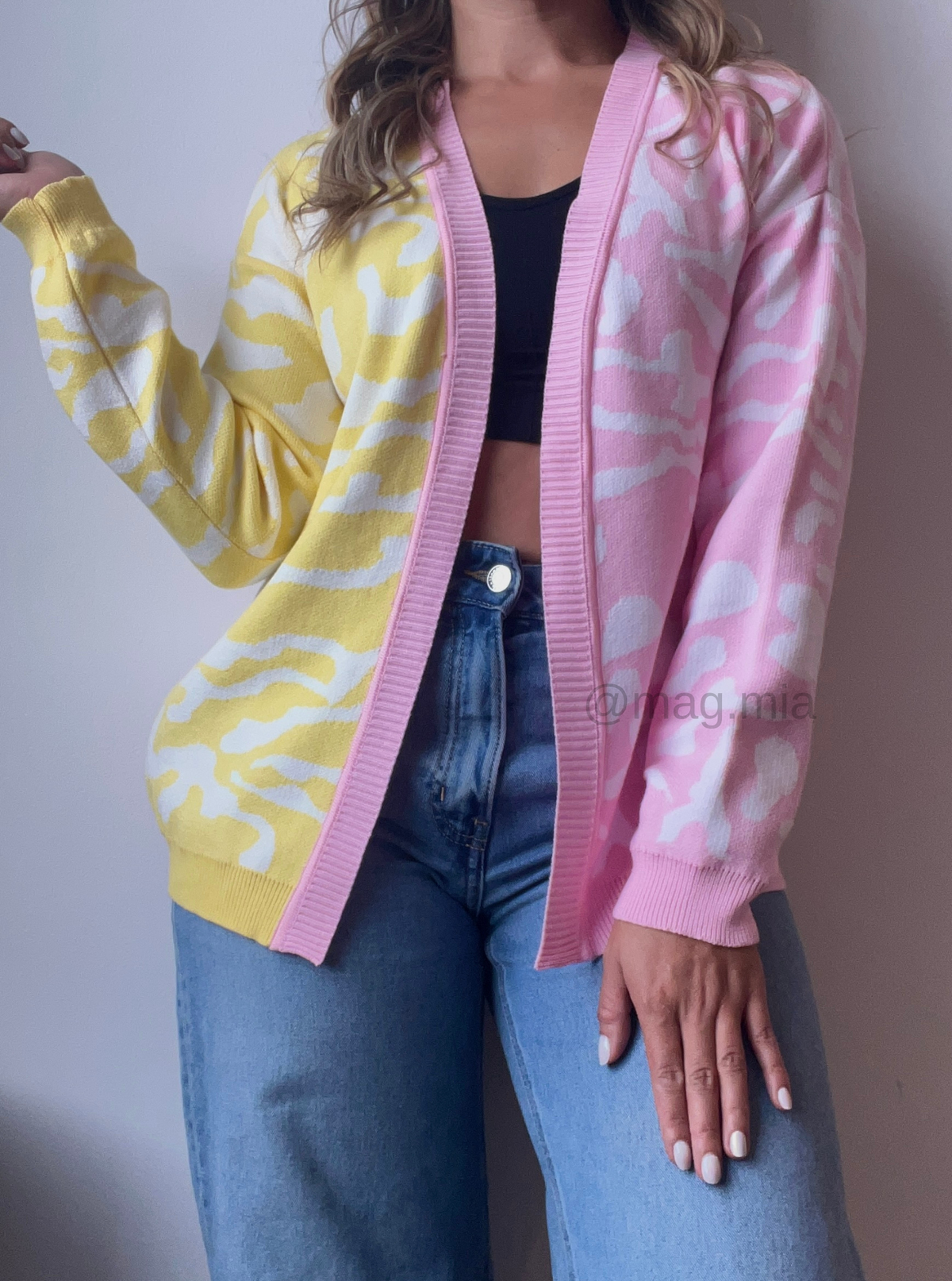 CARDIGAN VISCOSA BICOLOR ROSA