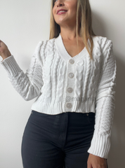 CARDIGAN CORTO UNICOLOR BLANCO