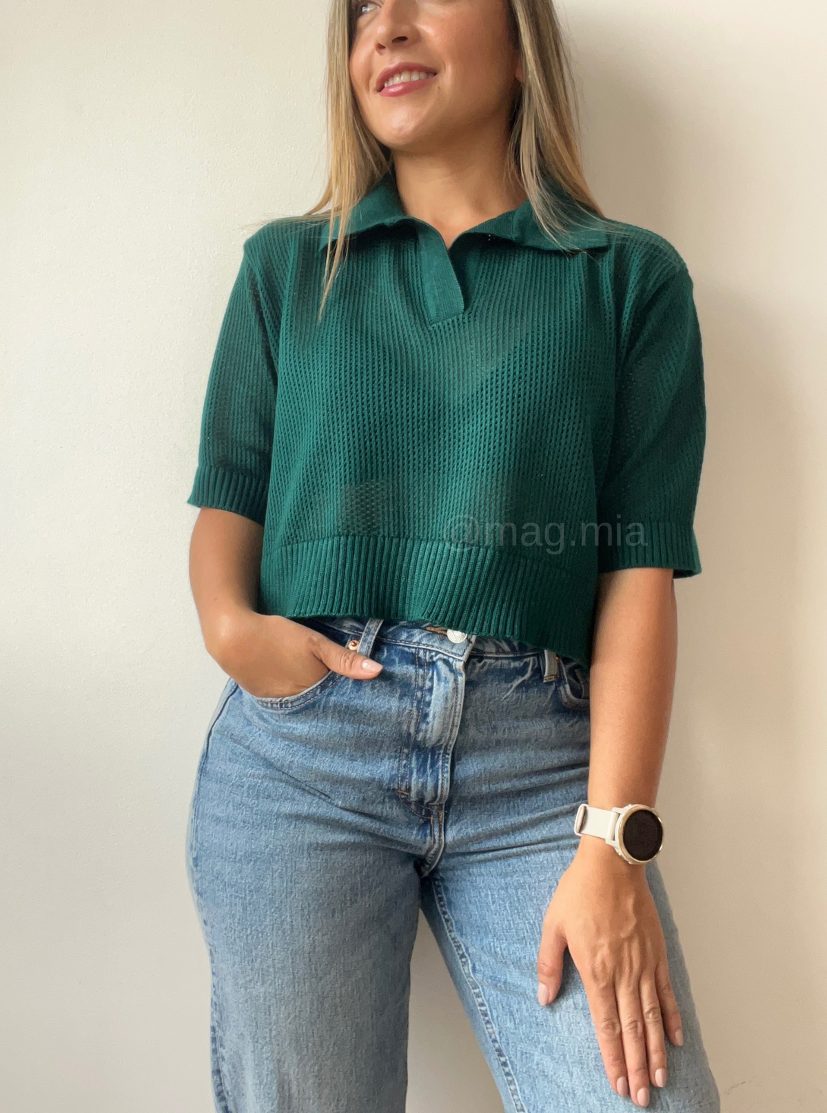 BLUSA POLO MALLA VERDE