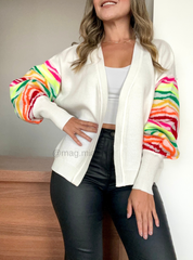 CARDIGAN MARFIL MANGA ARCOIRIS